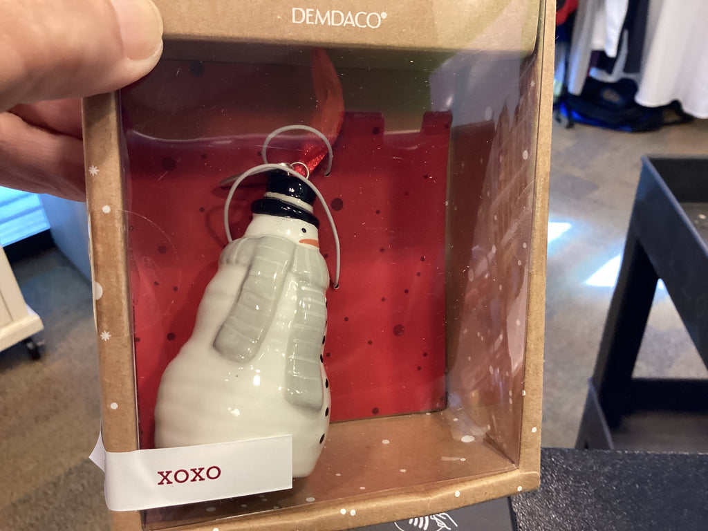 D XOXO Love Heart Snowman Mini Bell