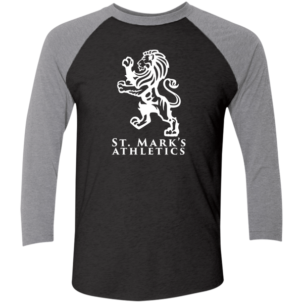 St. Mark's Athletics, Tri-Blend 3/4 Sleeve Baseball Raglan T-Shirt